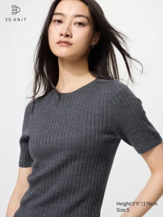 3D Knit merino-gensere for kvinner | Halv erme