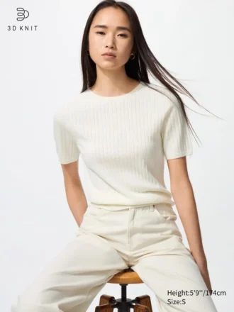 3D Knit merino-gensere for kvinner | Halv erme