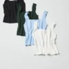 3D Knit ribbet ermeløs genser for kvinner