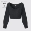3D Knit-strikket langermede genser for kvinner