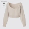 3D Knit-strikket langermede genser for kvinner