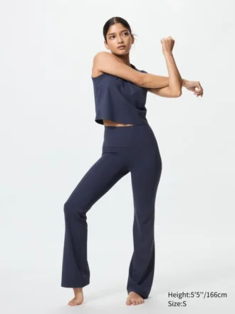 AIRism myke ribbestrikkede tights med vid ben