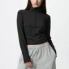 AIRism Soft Half-Zip T-skjorte for kvinner