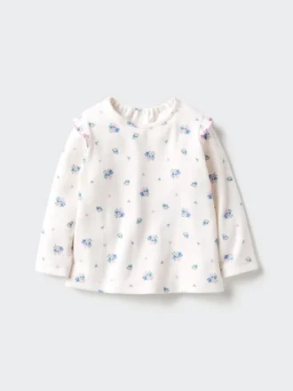 Baby Baby Langermede T-skjorte | Med volanger | Trykt