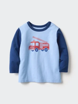 Baby Baby T-skjorte med rund hals | Bil | Langermede trøyer