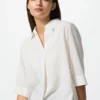 Bluser med skipperkrage og 3/4-ermer i rayon for damer | Stripet