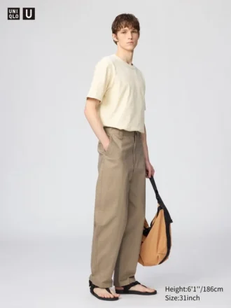 Chinobukser i bred modell for menn