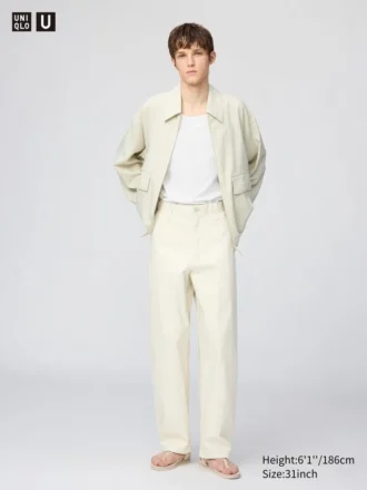 Chinobukser i bred modell for menn