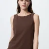 Crepe Jersey-Bh-top med båthals til damer