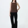 Crepe Jersey-Bh-top med båthals til damer