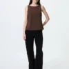Crepe Jersey-Bh-top med båthals til damer