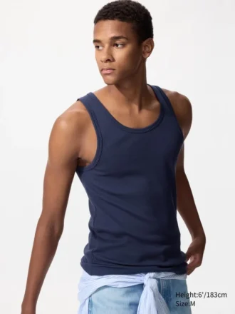 Dry Color ribbet tank-top for menn
