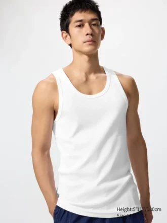 Dry Color ribbet tank-top for menn