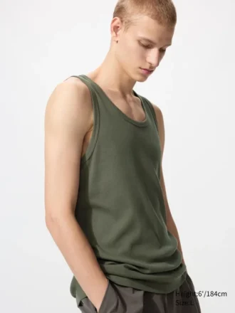 Dry Color ribbet tank-top for menn