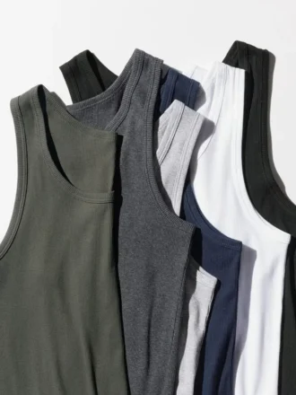 Dry Color ribbet tank-top for menn