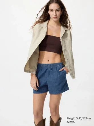 Easy shorts i bomull for damer | Denim