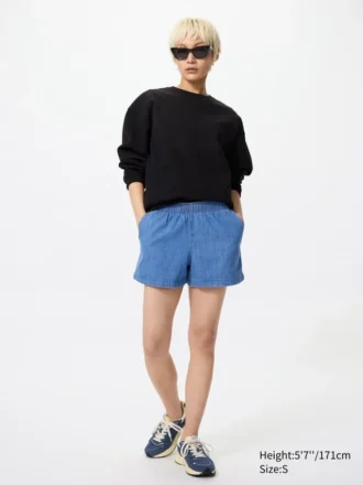 Easy shorts i bomull for damer | Denim