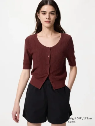 Gjennomsiktig blonder-cardigan for damer | Korte ermer