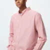 Herre-skjorte i bredvevd stoff | Button-down | Hairline-stoff