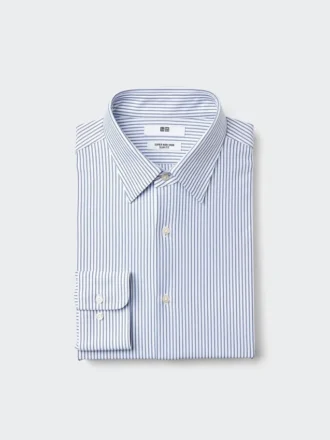 Herre-skjorte i super non-iron jersey, slim fit | Stripet