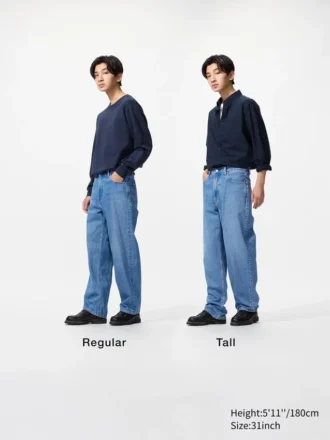 Herrejeans med vid, rett passform