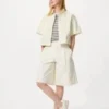 Jersey-plisserte lange Shorts für damer