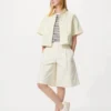 Jersey-plisserte lange Shorts für damer