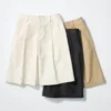 Jersey-plisserte lange Shorts für damer