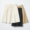 Jersey-plisserte lange Shorts für damer