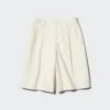 Jersey-plisserte lange Shorts für damer