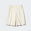 Jersey-plisserte lange Shorts für damer