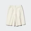 Jersey-plisserte lange Shorts für damer