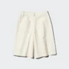 Jersey-plisserte lange Shorts für damer