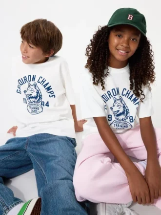 Kids AIRism Cotton Graphic T-skjorter