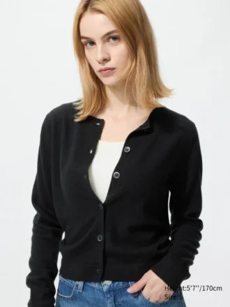 Kort kashmircardigan for damer