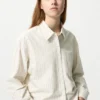 Kort Oxford-skjorte for damer | Stripet
