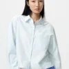 Kort Oxford-skjorte for damer | Stripet