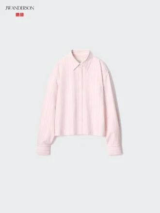 Kort Oxford-skjorte for damer | Stripet