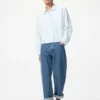 Kort Oxford-skjorte for damer | Stripet
