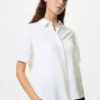 Kortærmet bluse i rayon for damer