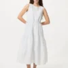 Lagdelt kjol i linblanding for damer | Stripe