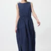 Lagdelt kjol i linblanding for damer | Stripe