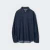 Langermede denimskjorter for kvinner