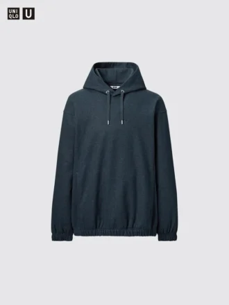 Langermede hettegensere i børstet jersey for menn