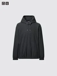 Langermede hettegensere i børstet jersey for menn