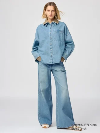 Lave, vide jeans for kvinner med lav livhøyde