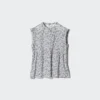 Lett bomullsbluse med pintuck for damer | Ermeløs | Trykk