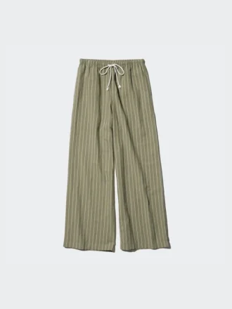 Lette bukser i linblanding for kvinner | Stripet