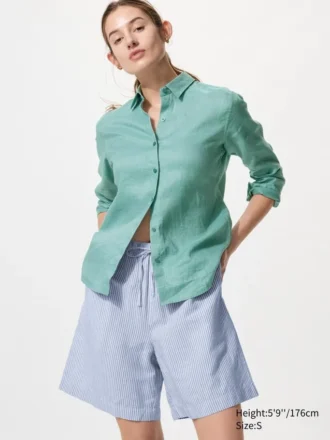 Lette shorts i linblanding for damer | Stripe