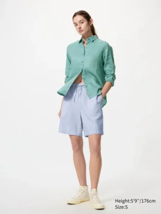 Lette shorts i linblanding for damer | Stripe
